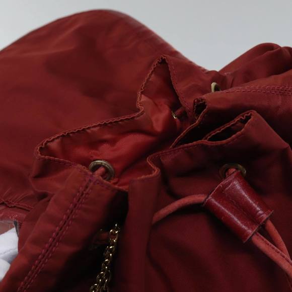 CELINE Backpack Nylon Red Gold Auth bs17197 - Picture 16 of 16